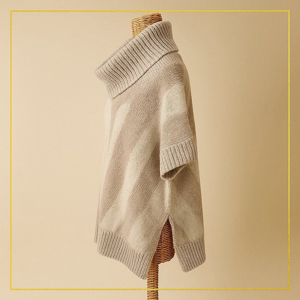 Old Navy Wool Blend Striped Cowl Neck Sweater Poncho size M/L | Cozy Knit - Picture 11 of 16